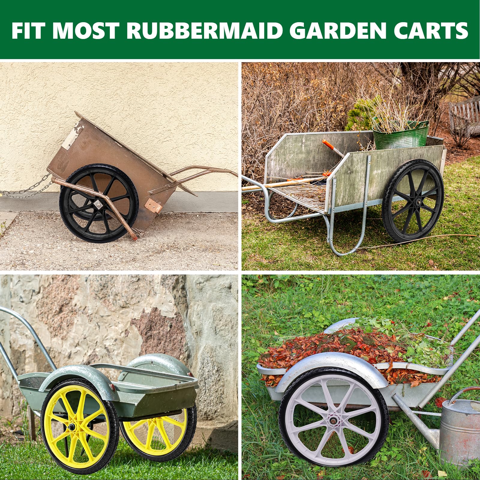 aledaras universal replacement wheel set fits Rubbermaid and other large carts