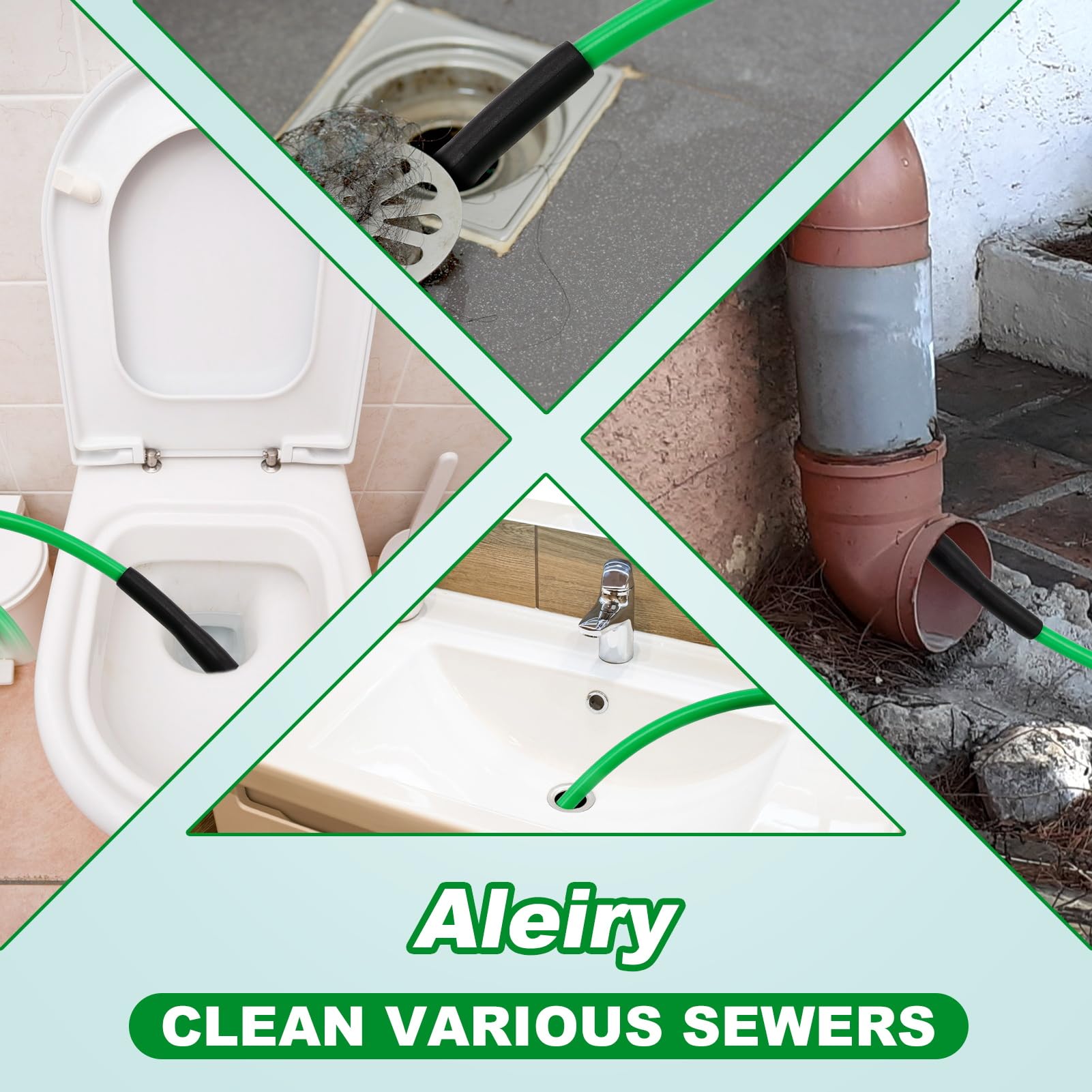 Aleiry corner sewer jet nozzle sprays sideways and rear jets.