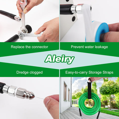 Aleiry rotating nozzle spins three rear 33° jets for coverage.