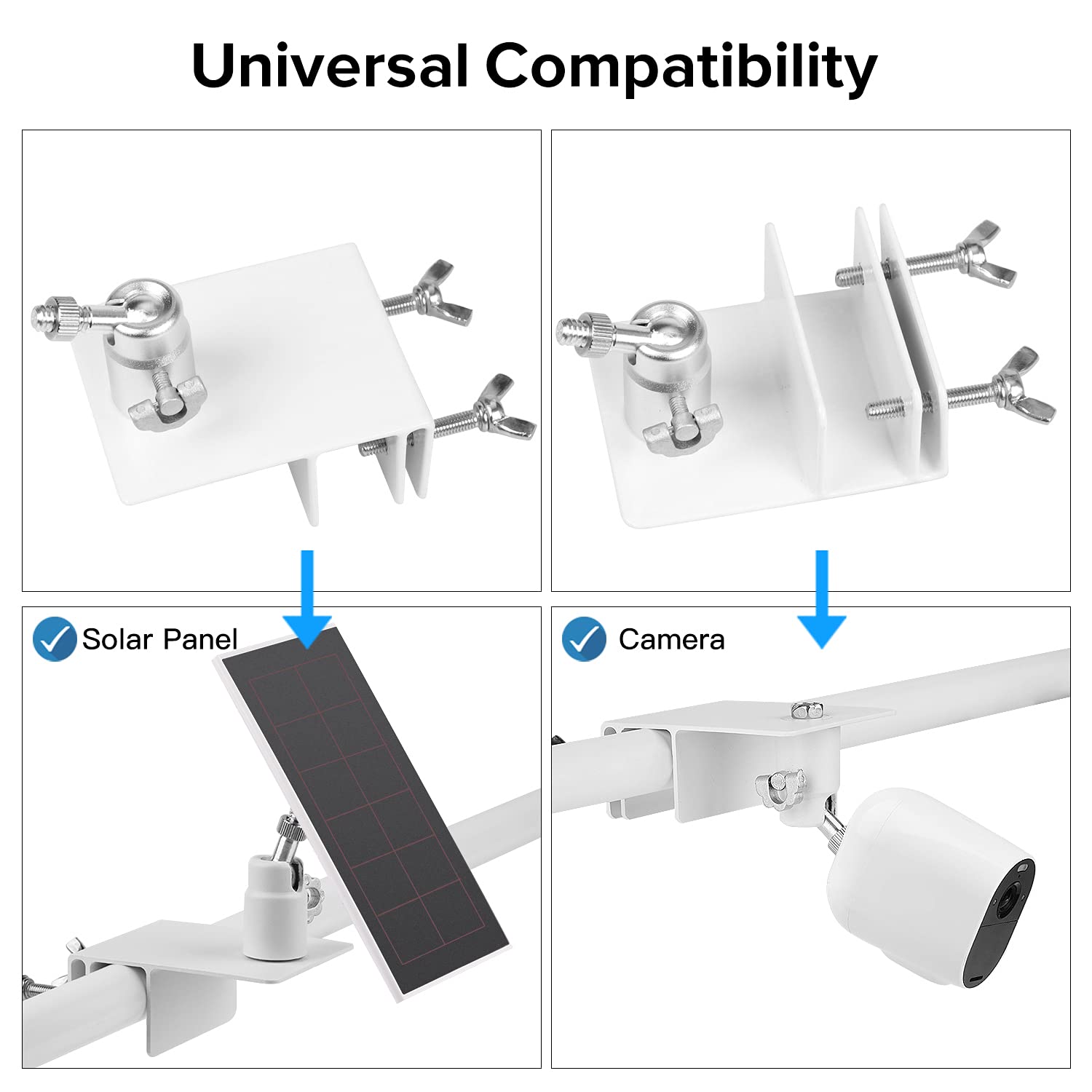 ALERTCAM gutter mount 360 rotation showing adjustable angle for sunlight