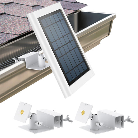 ALERTCAM gutter mount for Ring solar panel 2-pack in outdoor setup