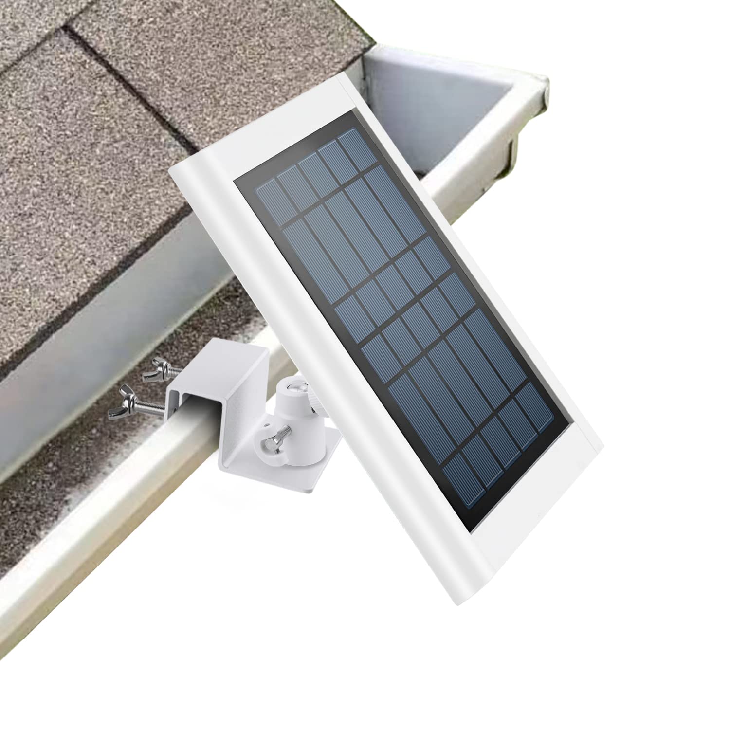 AlertCAM gutter mount for solar panel setup enhances sun exposure without gutter damage.