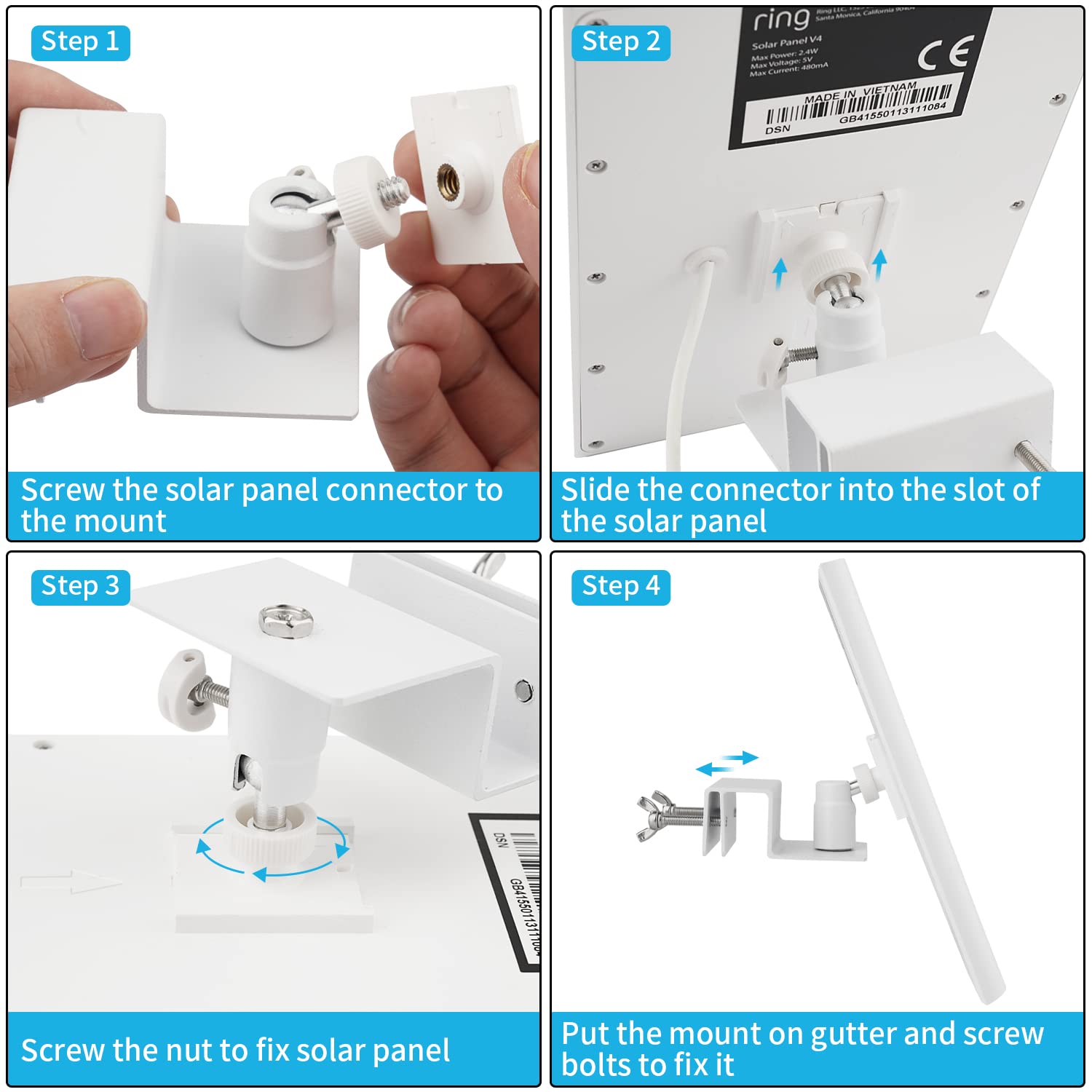 AlertCAM white gutter mount blends with exterior aesthetics and protects your panel.
