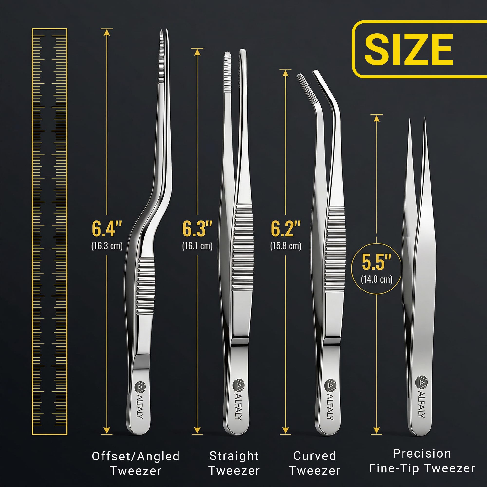 Alfaly 6.3-inch long tweezers ideal for deep pots and terrariums