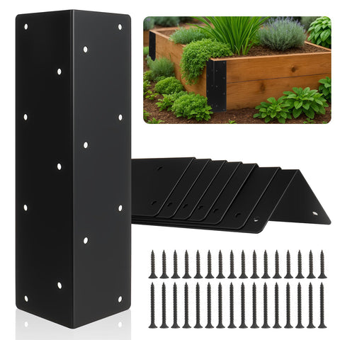 Alffun raised bed corner bracket supports sturdy 12-24 inch planters outdoors with rust resistance.