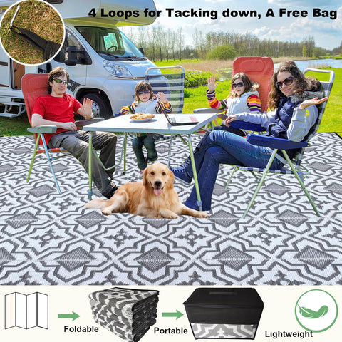 Alfolo deck-ready rug adds color while staying durable outdoors