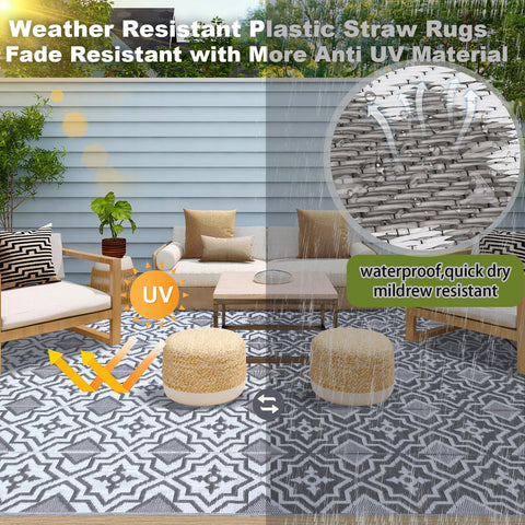 Alfolo outdoor rug stain-resistant and easy-clean surface for outdoor gatherings