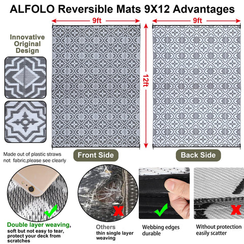 Alfolo outdoor rug UV-resistant, keeps colors vibrant on sunny patios