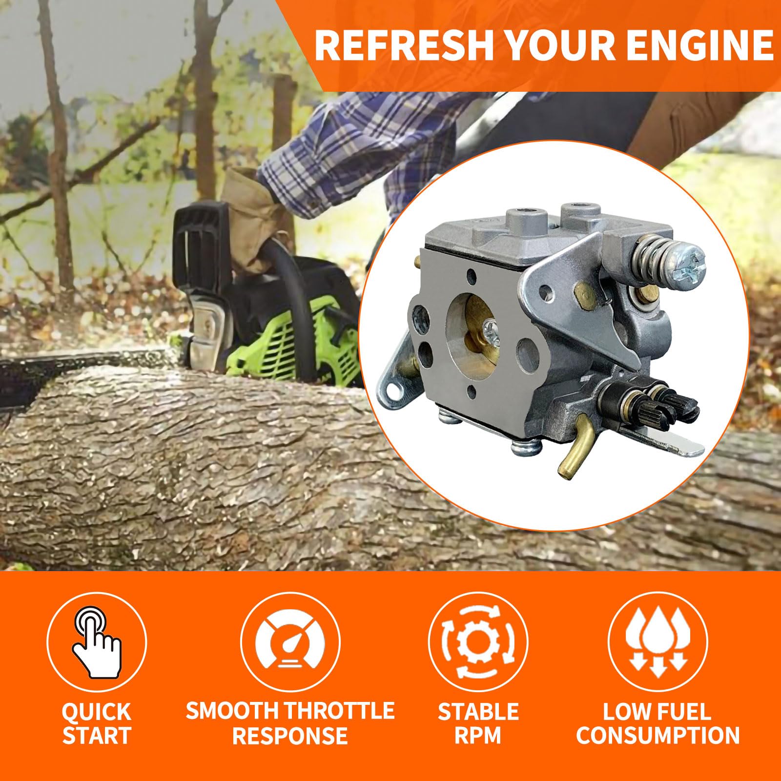 ALFUL Ruixing carburetor air filter and primer promote clean airflow.