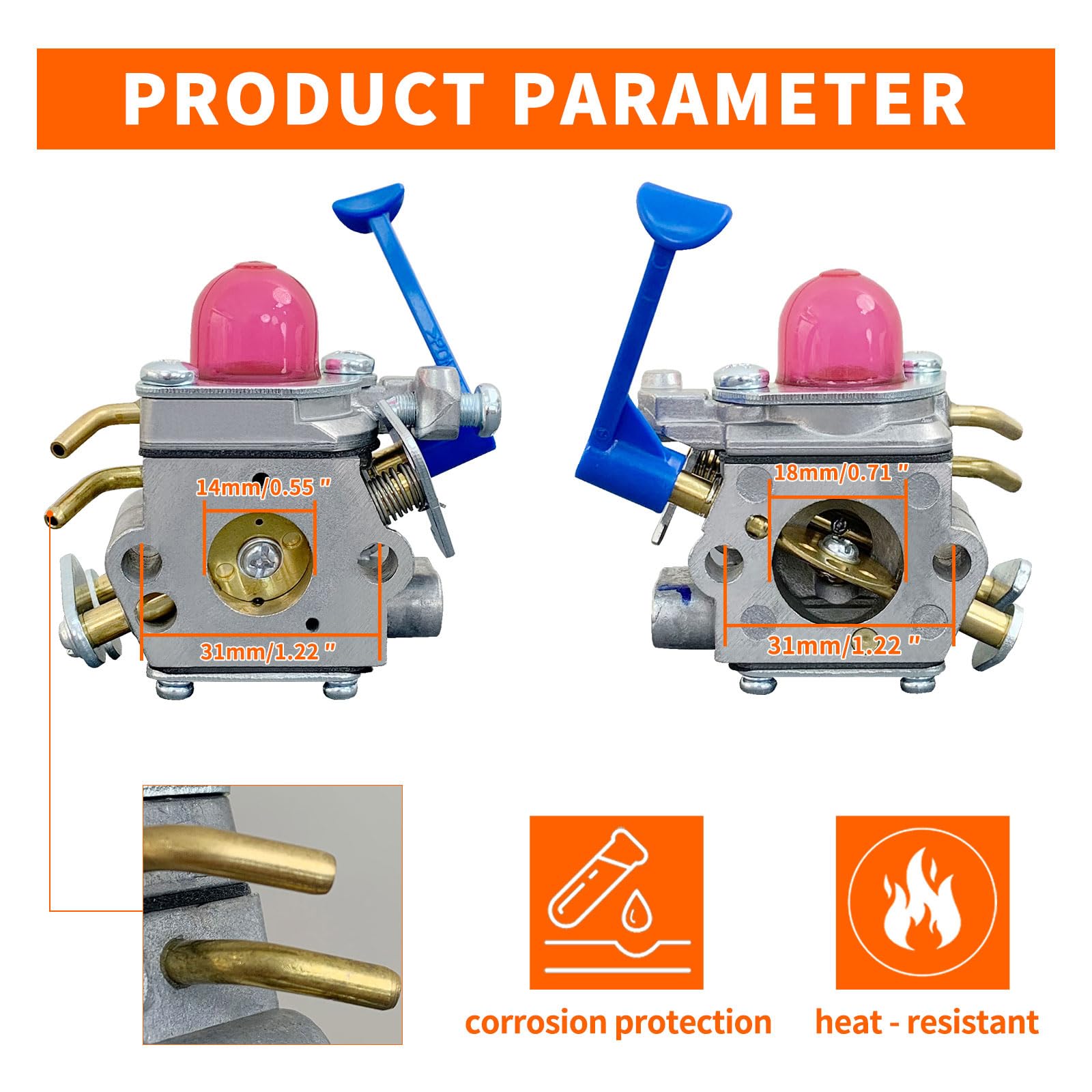 ALFUL Ruixing carburetor fuel lines image ensures secure fuel routing.
