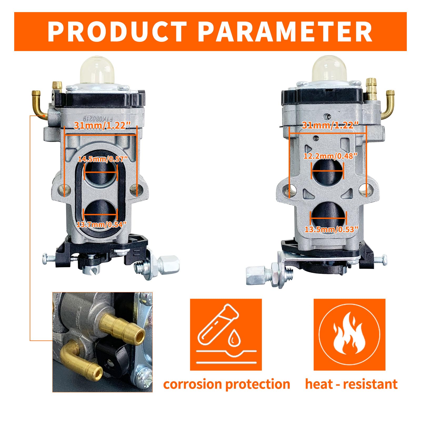 ALFUL Ruixing carburetor packaging shows complete install components