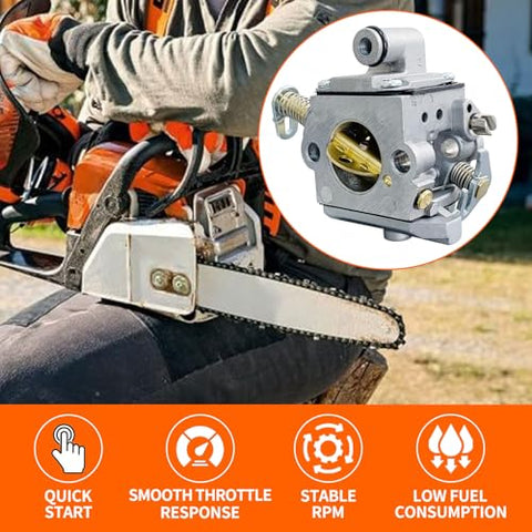 ALFUL Ruixing MS170 carburetor package contents shown for quick kit recognition