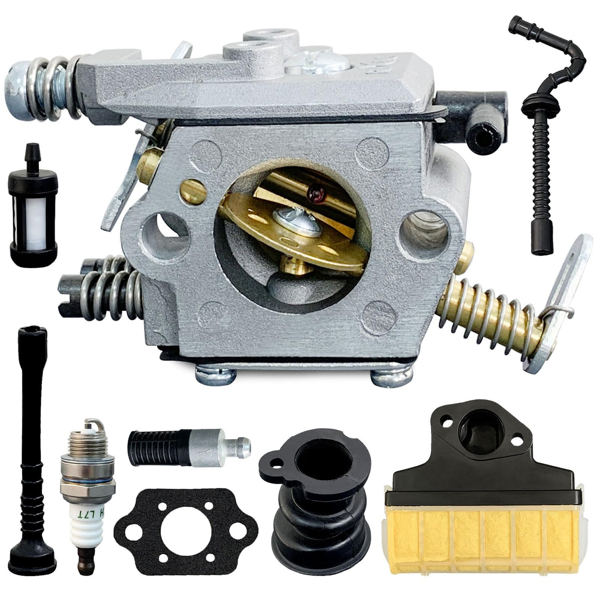 ALFUL Ruixing MS250 carburetor close-up for reliable Stihl engine performance.