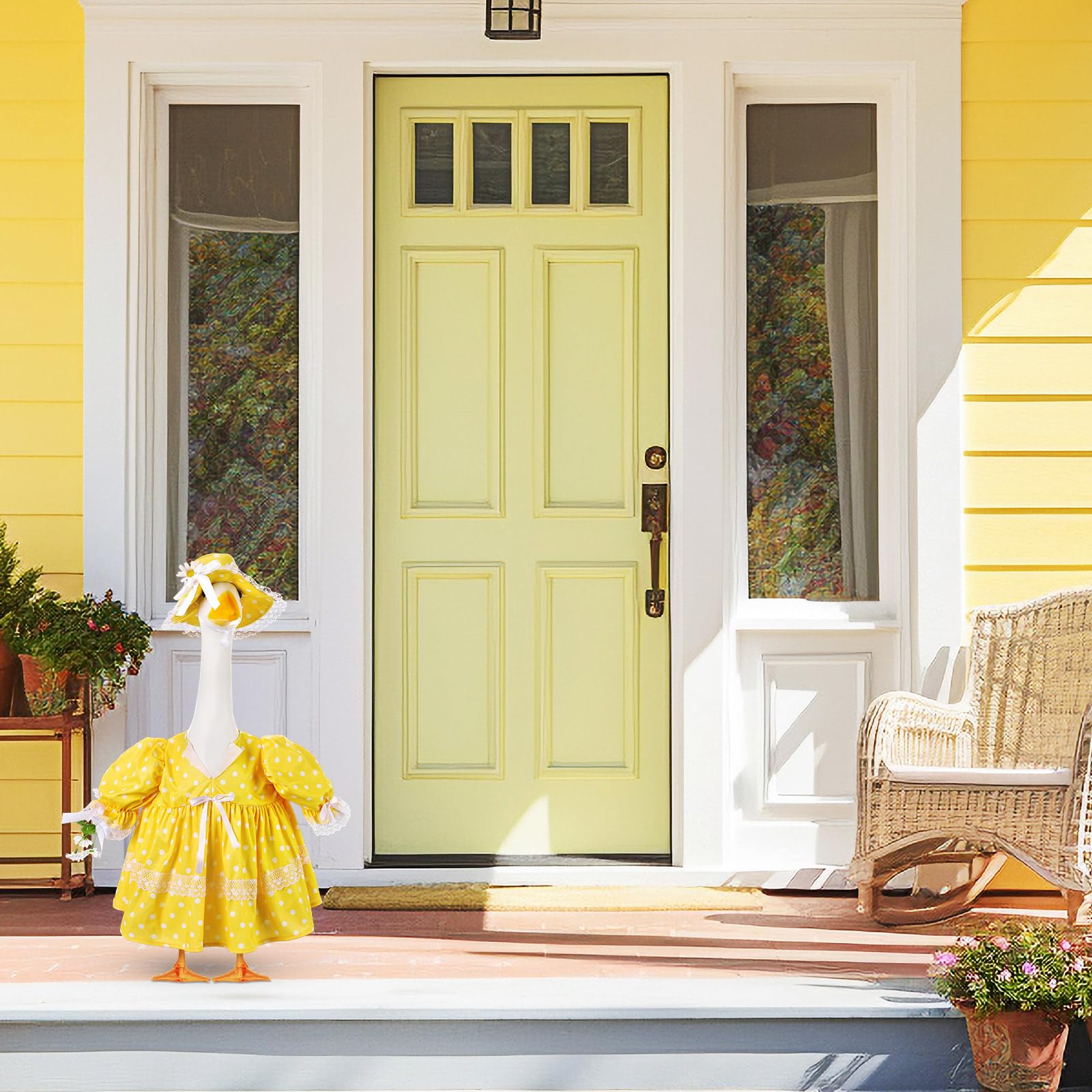 Aliceset 23-inch goose statue outfit ready to style garden or porch geese.