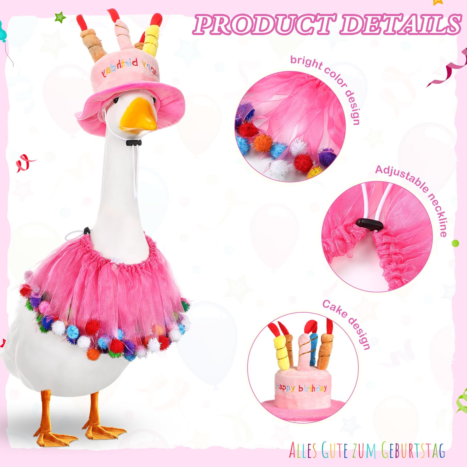 Aliceset goose clothes set in 23inch size keeps lawn figures stylish.