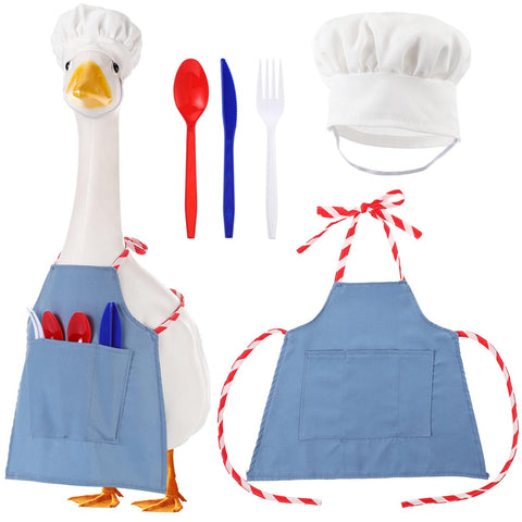 AliceSet goose outfit apron: durable fabric for outdoor decor and colorful yard accents