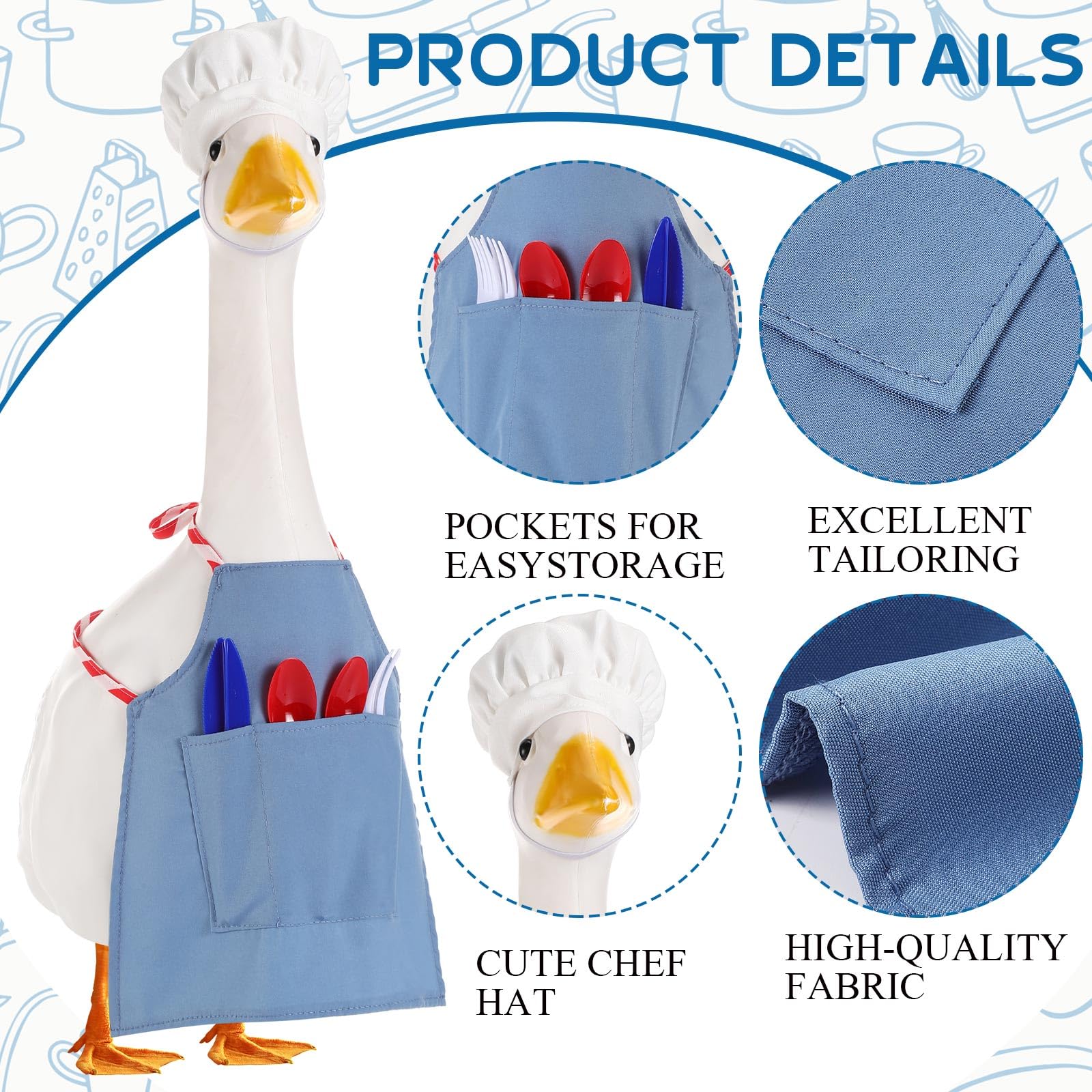 AliceSet goose outfit cutlery: six plastic pieces for playful prop styling