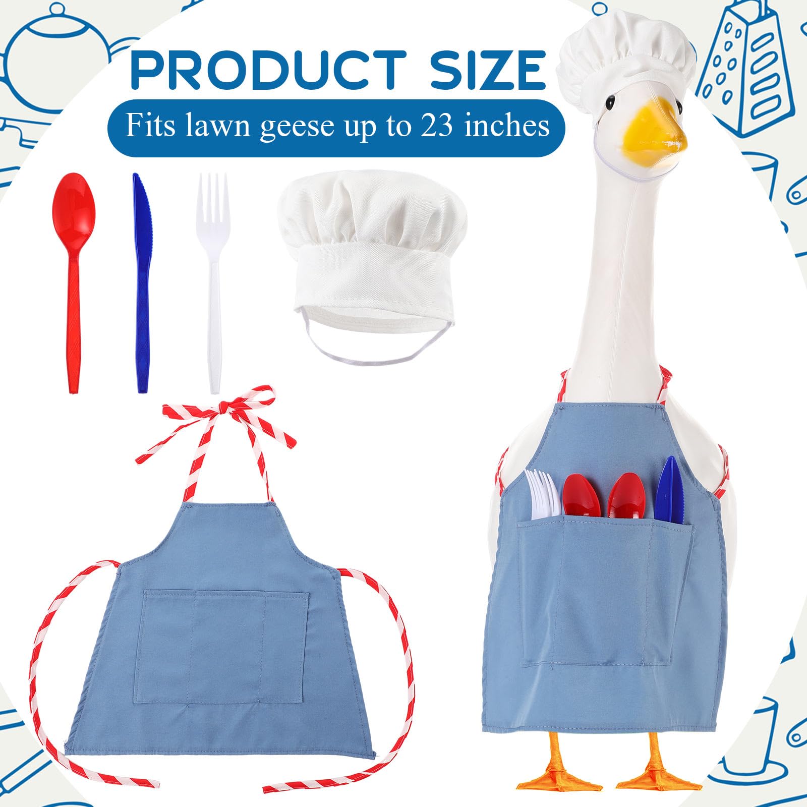 AliceSet goose outfit hat: keeps look cohesive and adds charm to garden statues