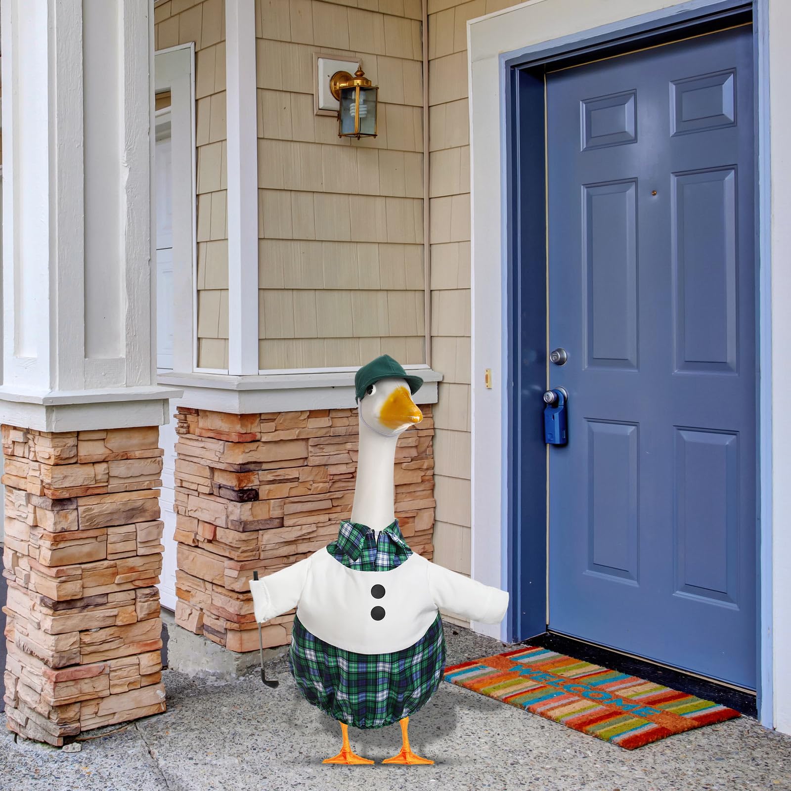 AliceSet outfit set for 23-inch goose statue withstands sun and wind.