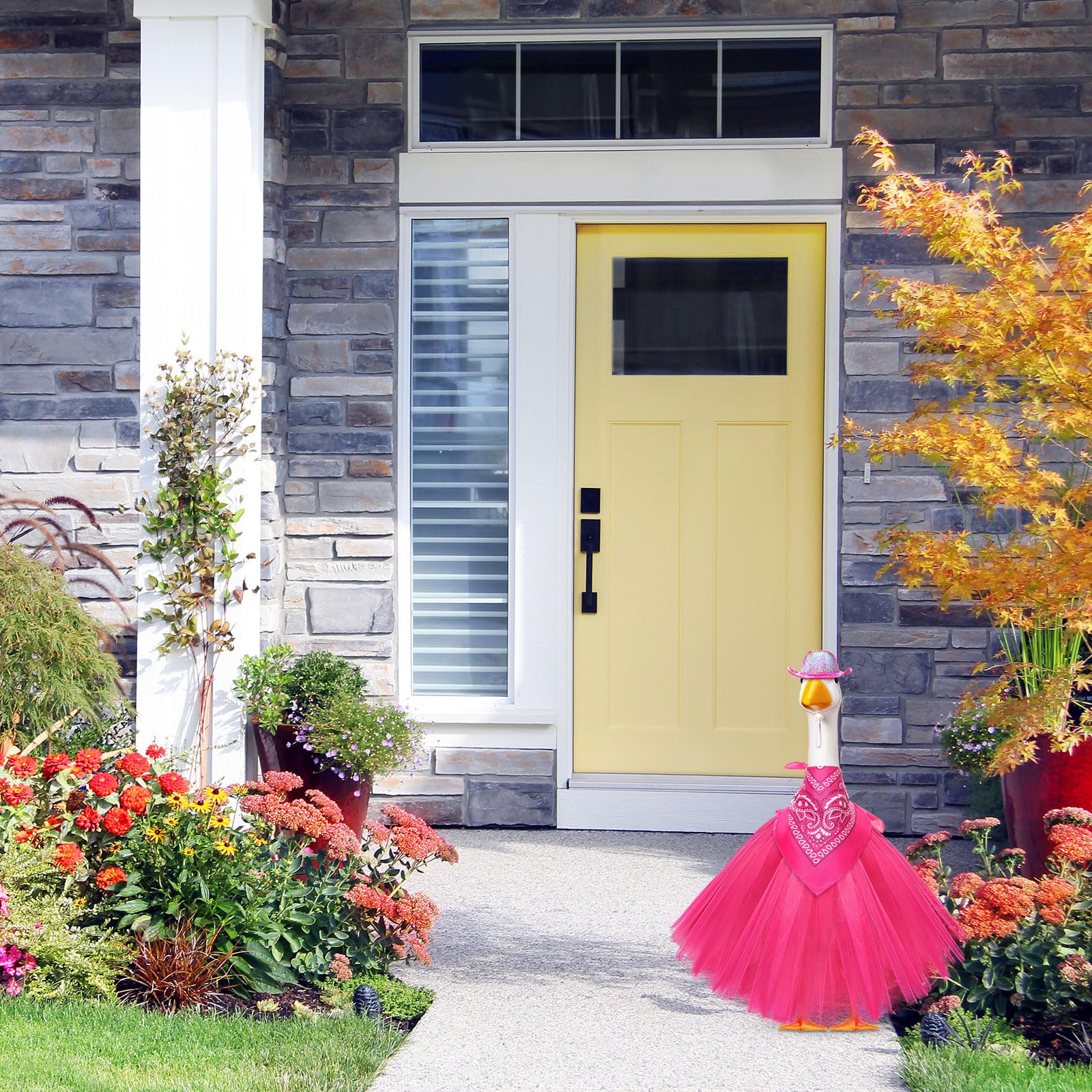 Aliceset outdoor-ready costume transforms any lawn ornament into a party focal point.