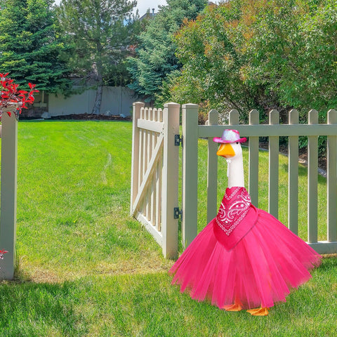 Aliceset porch goose outfit fits standard 23 inch statues for easy styling.