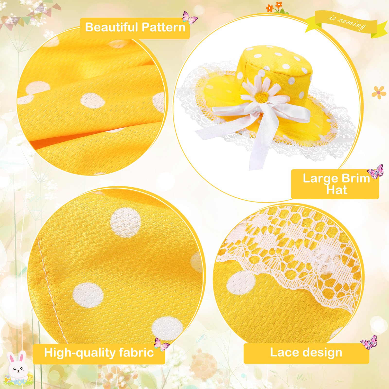 Yellow polka-dots skirt from Aliceset brightens a 23-inch goose statue for a cheerful vibe.