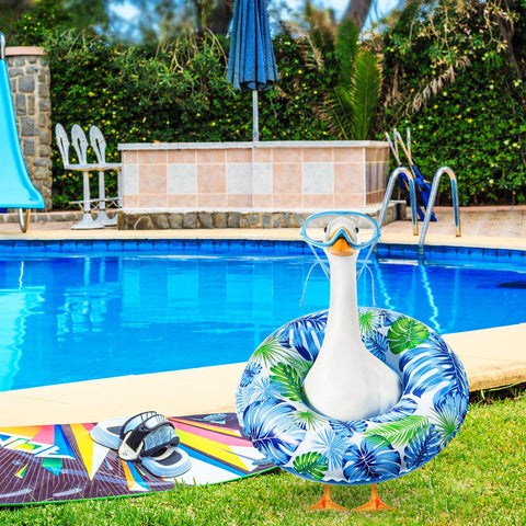 Aliceset 23-inch goose costume fits standard lawn geese for easy update.