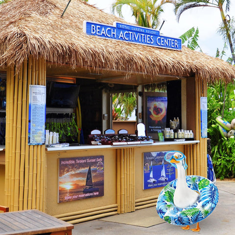Aliceset luau yard decor enhances tropical themes for events.