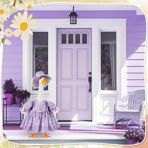 Aliceset summer garden goose decor enhances curb appeal.