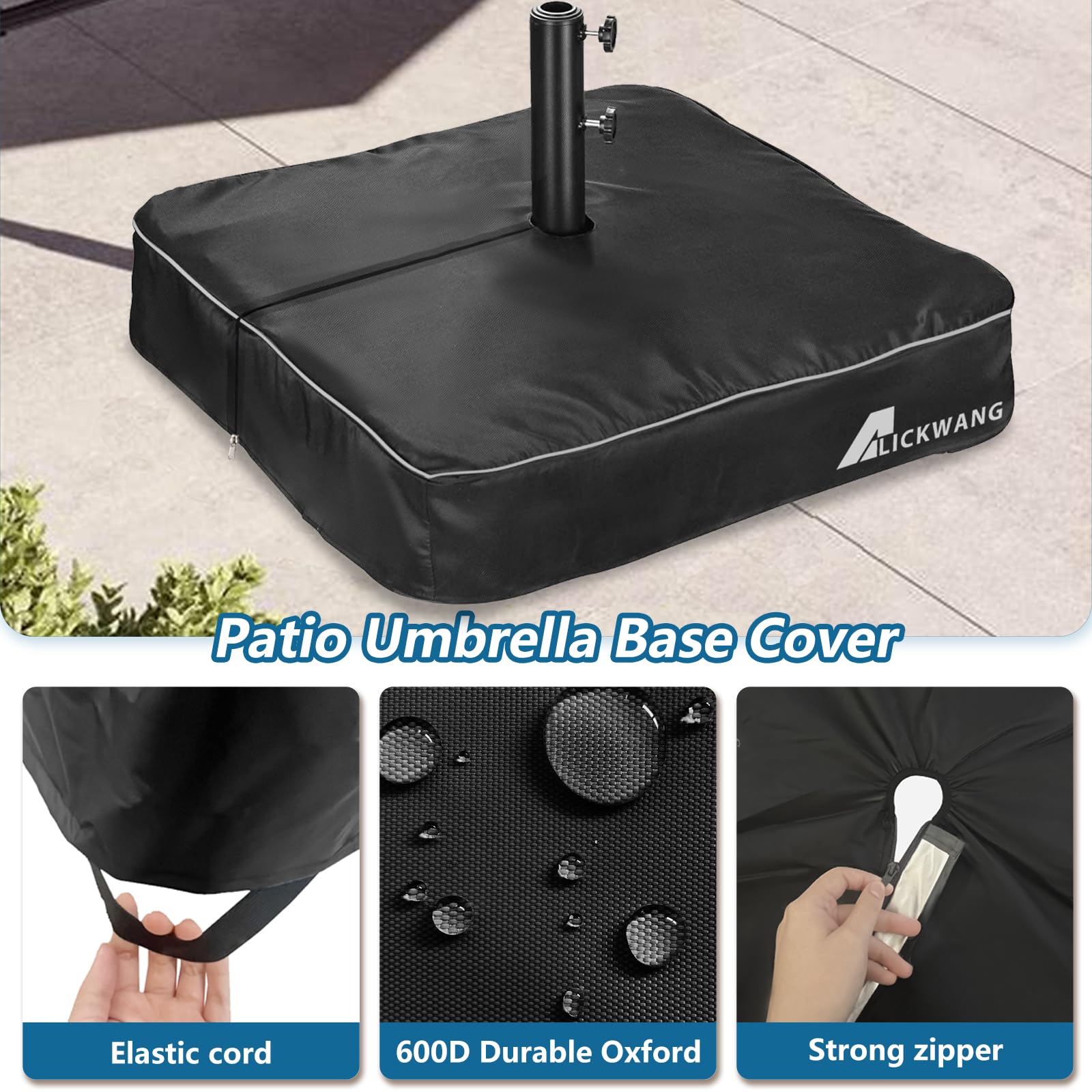 Zipper opening with elastic hole for easy installation on Alickwang cover