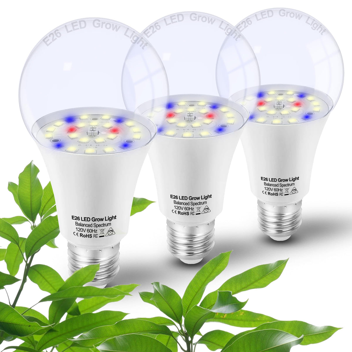 ALIDE grow light bulb full-spectrum 10W enhances indoor seed germination and healthy green growth