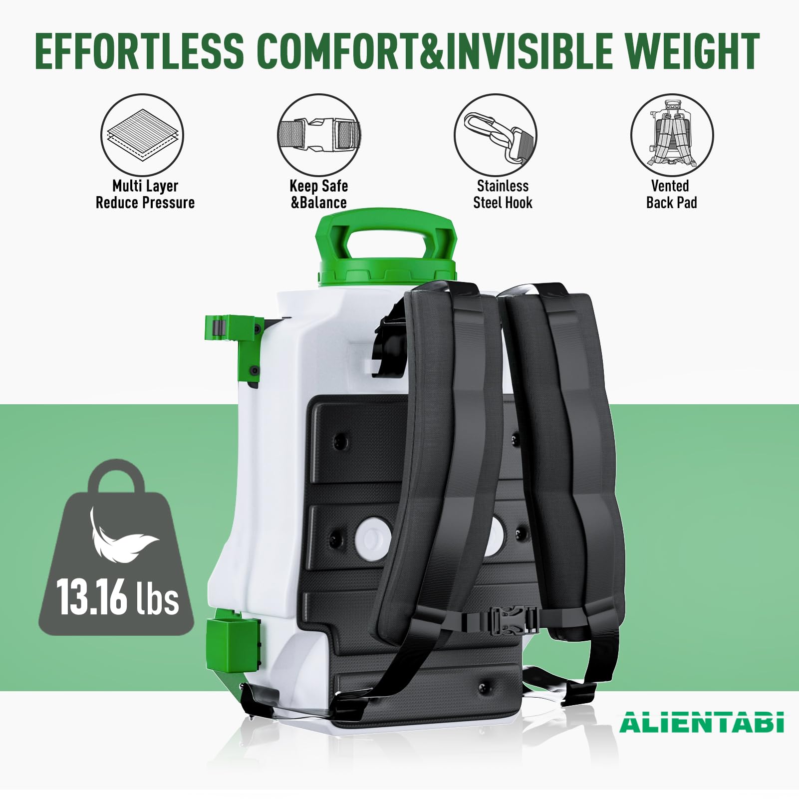 Dual pressure switch on ALIENTABI sprayer for versatile spraying at 36 or 65 psi