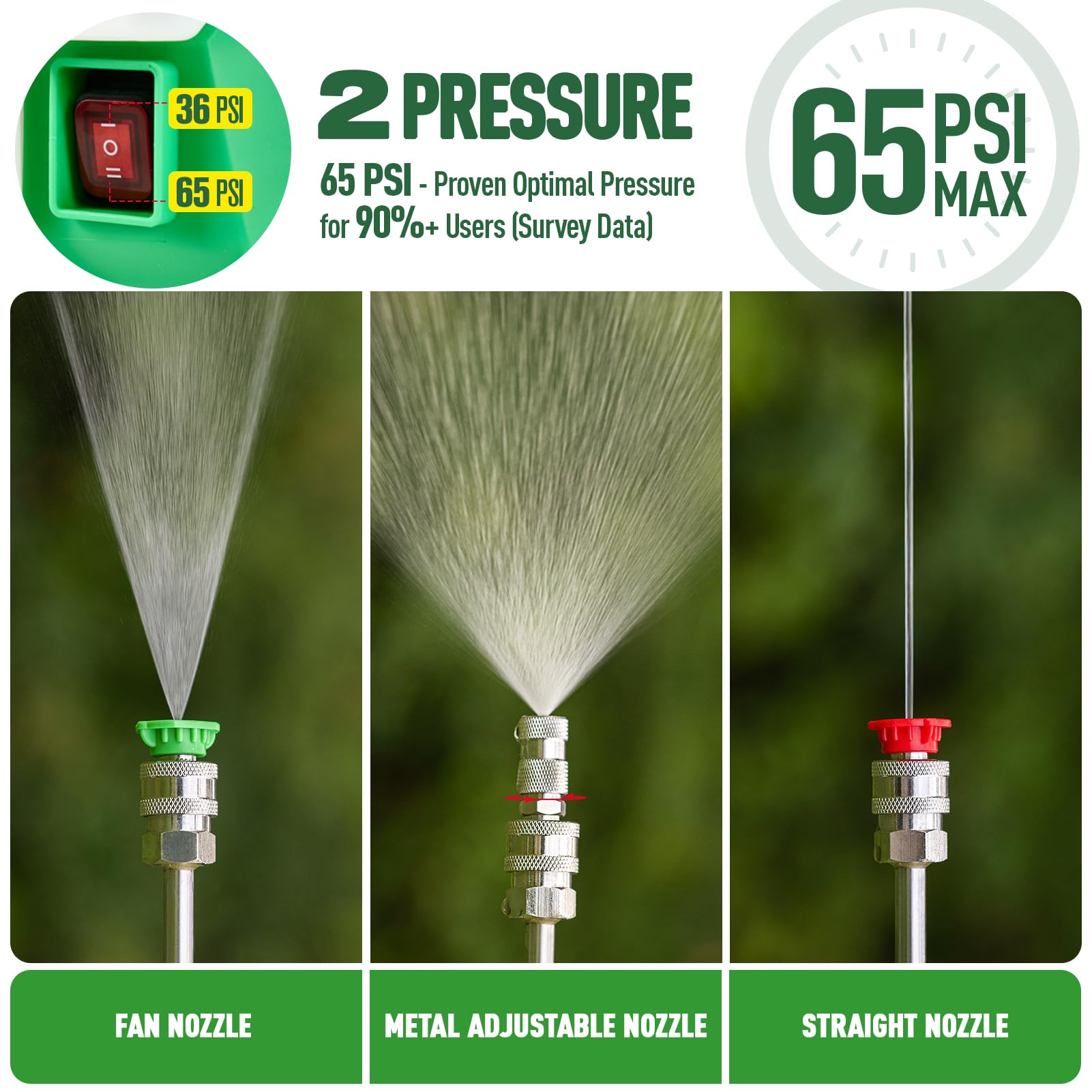 Extended stainless wand on ALIENTABI sprayer delivering precise reach up to 0.46 gpm