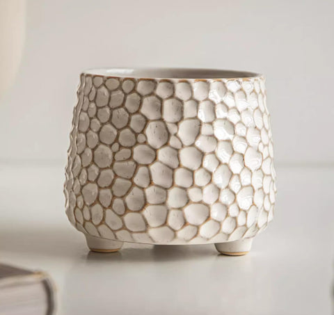 Alikexin rustic 4-inch pot no drainage hole, ideal for decorative succulent displays.