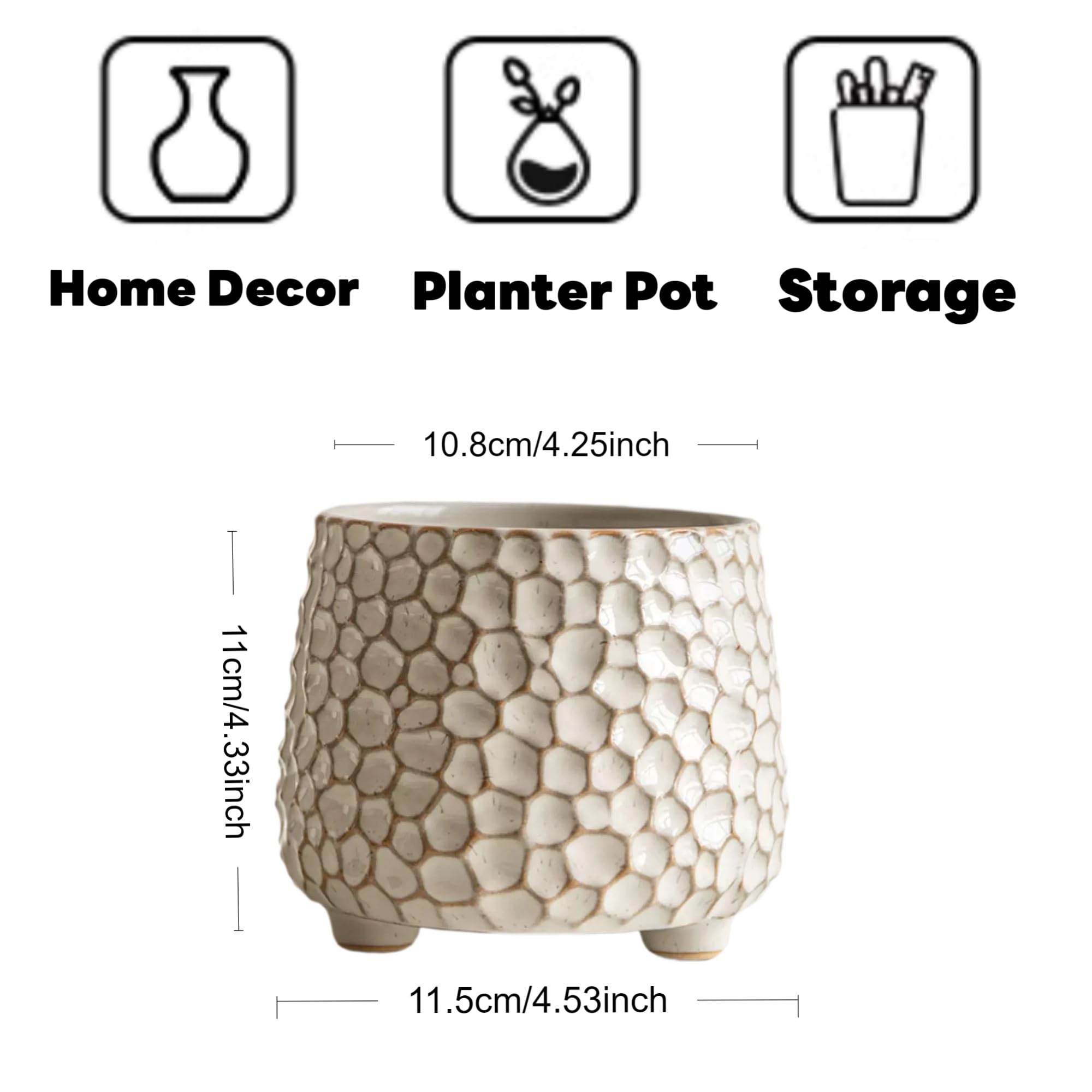 Alikexin white ceramic planter with succulent on a sunny windowsill.