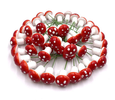 Aliotech red foam mushroom miniature for bonsai and micro landscape decoration.