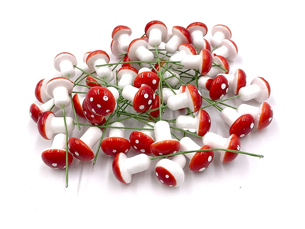 Aliotech durable foam red mushroom with realistic texture enhances tiny landscapes.