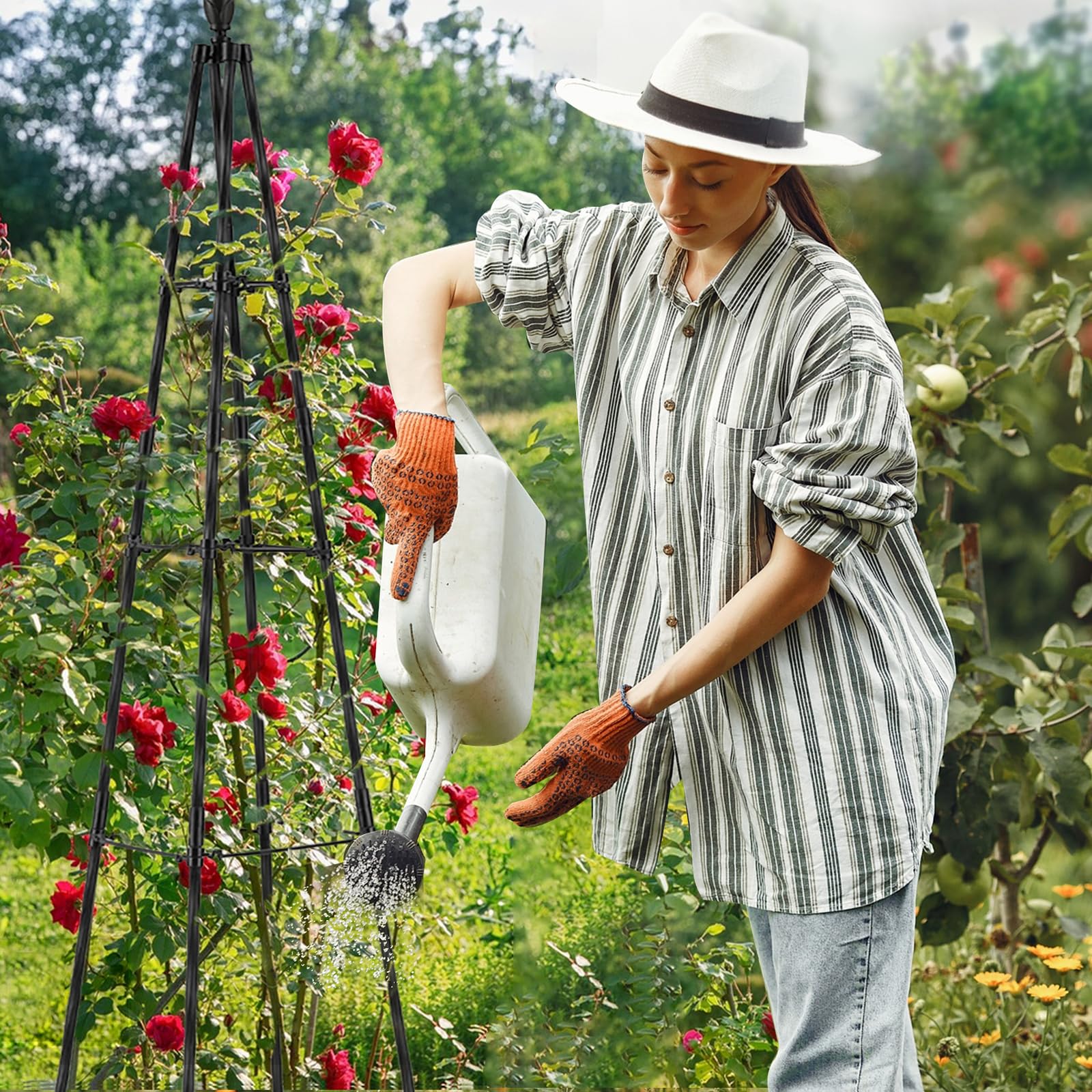 AlisisFores decorative bird-ellipsoid accents enhance garden trellis appeal.