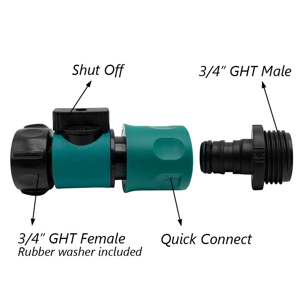 ALKARAMA three-quarter-inch connectors showing male and female ends ready for installation.