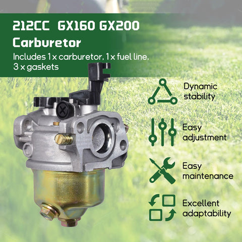 ALL-CARB carburetor for Honda GX160 with choke lever enables easy install.