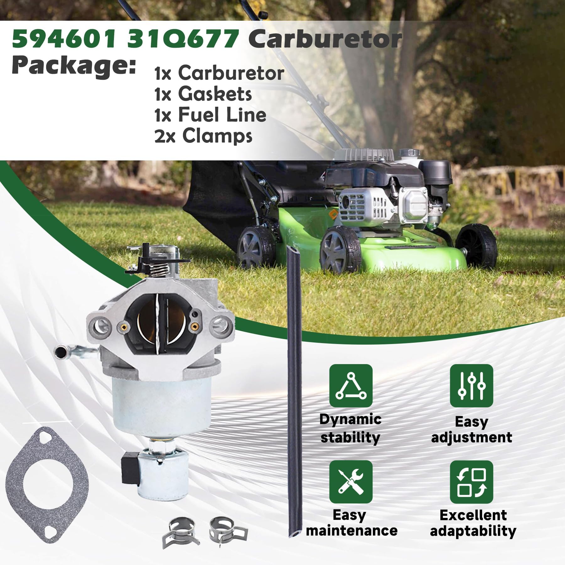 ALL-CARB gasket included ensures a tight, leak-resistant seal.