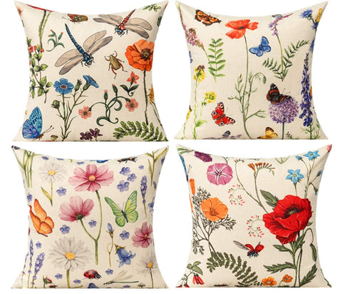 All Smiles 16x16 butterfly pattern pillow cover front, vibrant outdoor accents for patio furniture