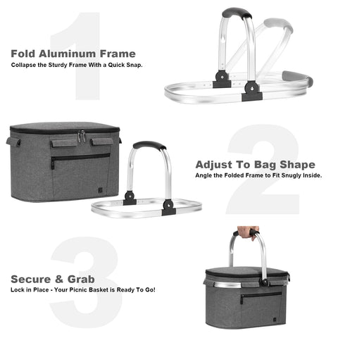 ALLCAMP insulated cooler bag folded-flat for compact storage