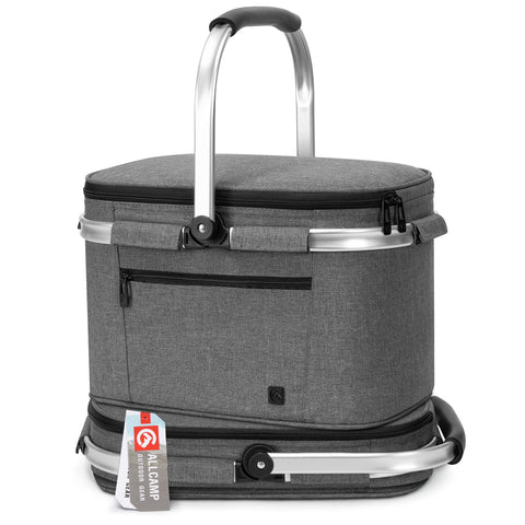 ALLCAMP insulated cooler bag full view highlighting spacious exterior design and form