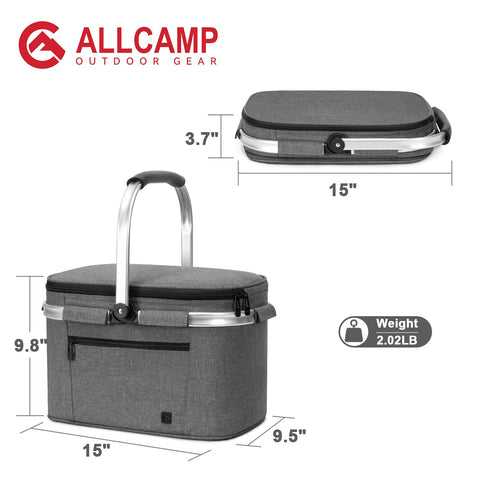 ALLCAMP insulated cooler bag interior lining showing leak-proof design
