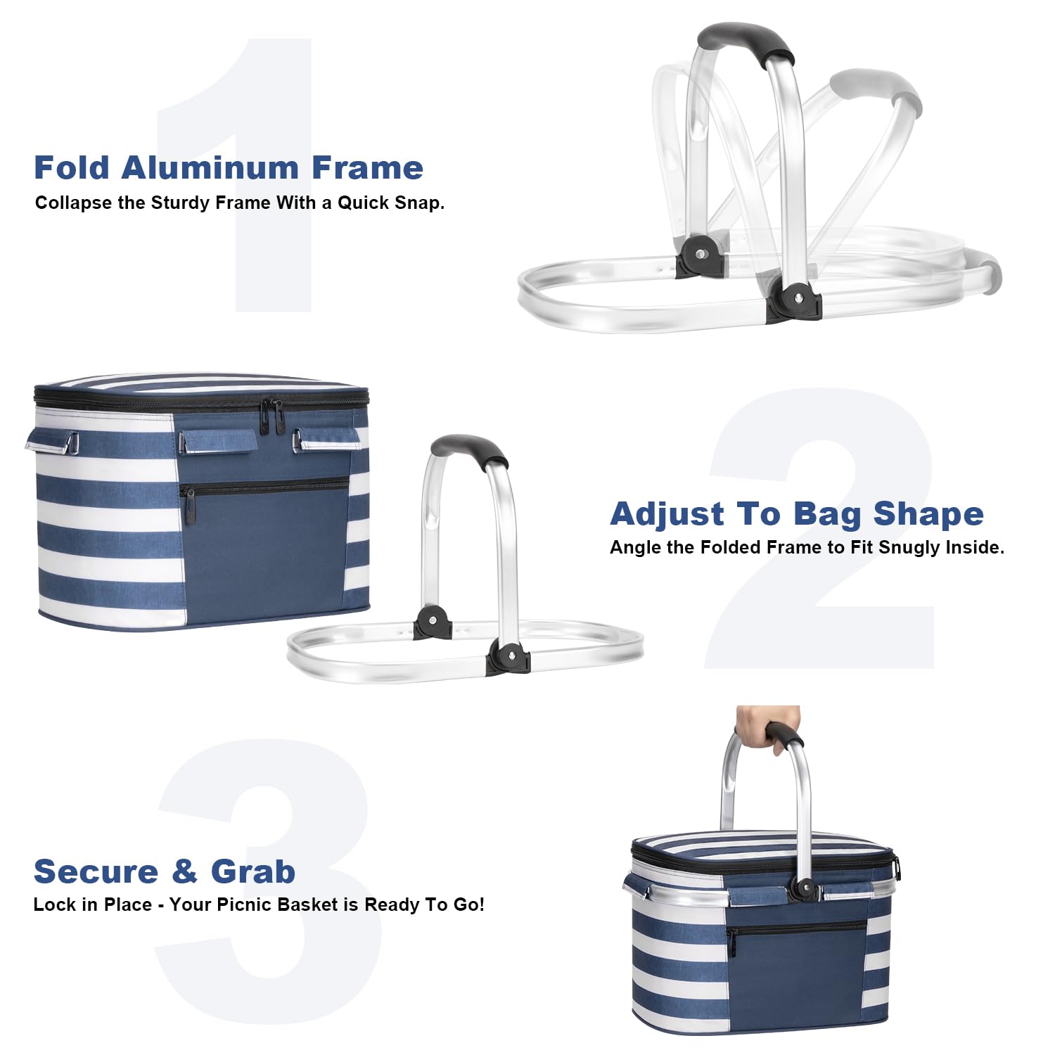 ALLCAMP Picnic Basket with removable baskets for flexible meal organization