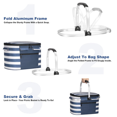 ALLCAMP Picnic Basket with removable baskets for flexible meal organization