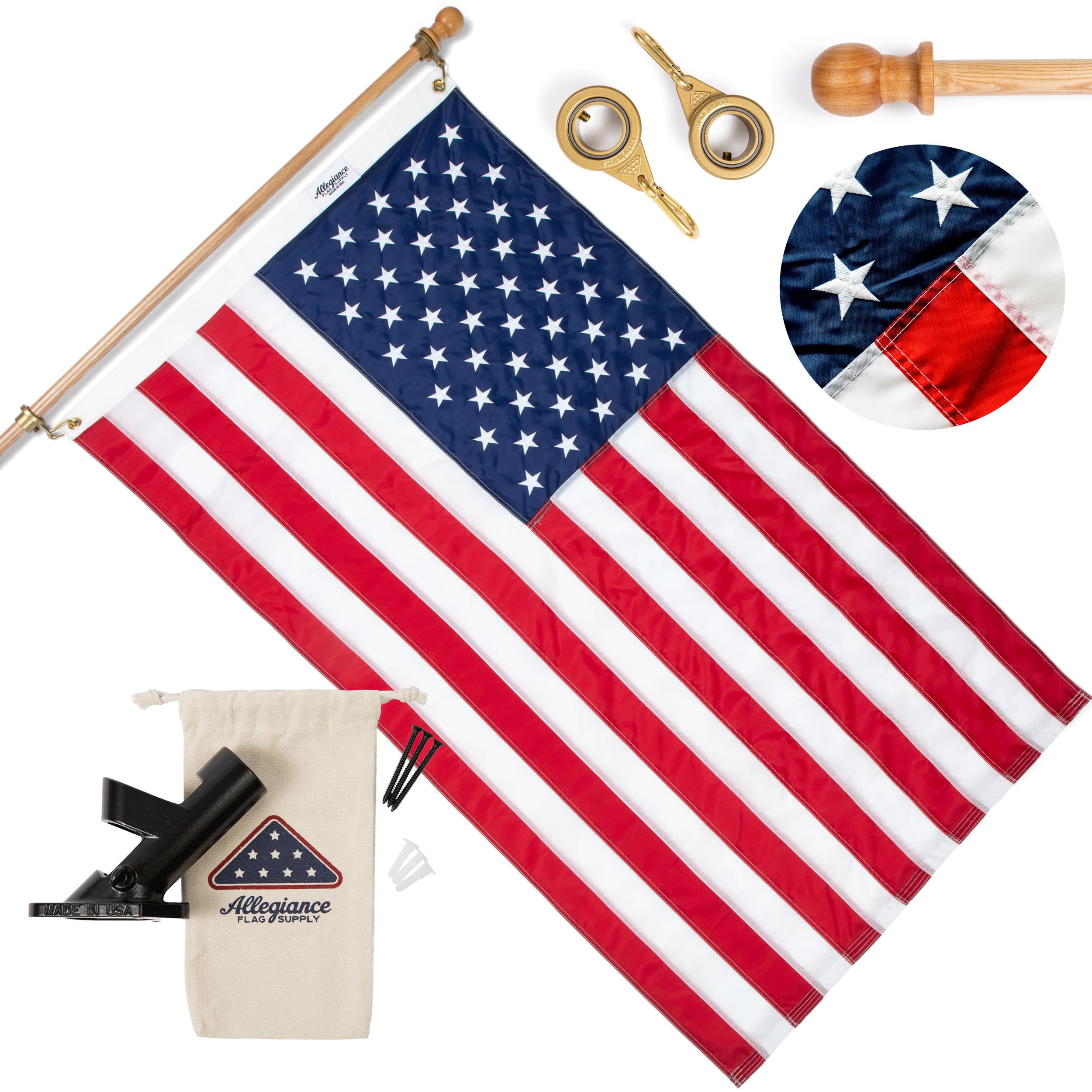 Allegiance Flag Supply American flag with embroidered stars for durable ceremonial displays