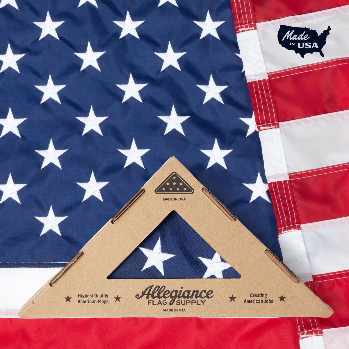 Allegiance Flag Supply American flag full view with bold colors for ceremonial displays