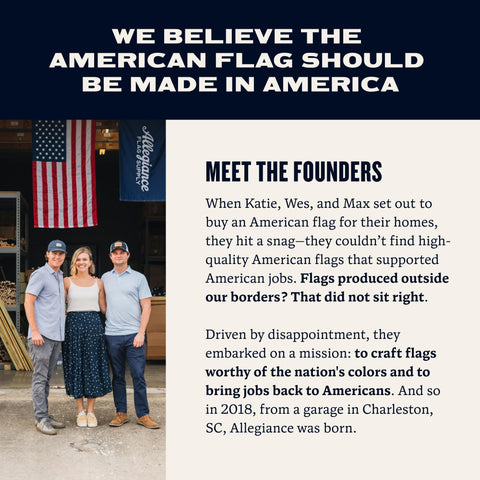 Allegiance Flag Supply Durable flag designed for high wind and rain
